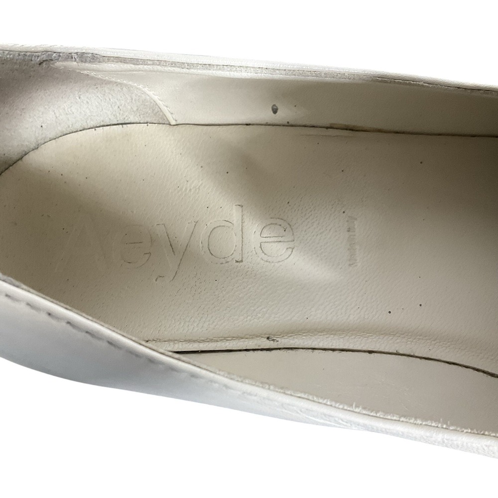 Aeyde Ruth Lug Sole Platform Italian Apron-toe Loafer Crème With A Chunky Heel - Picture 5 of 12
